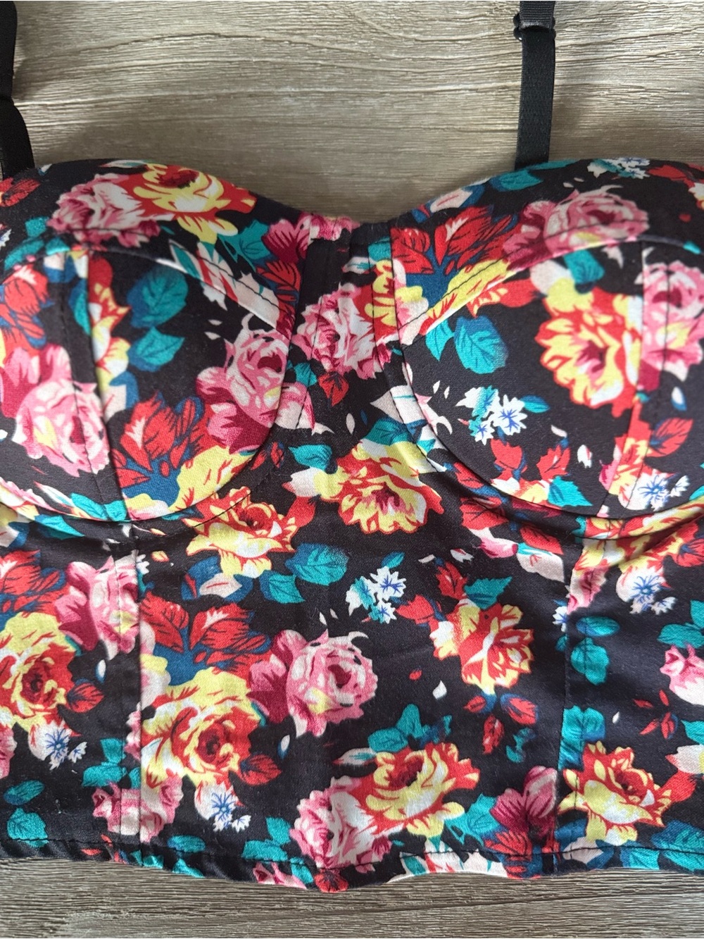 Charlotte Russe Whimsigoth Cami Y2K Floral Bustier Size xs - Picture 2 of 5